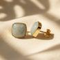 Blue Gold Plated Aquamarine March Birthstone Stud Earrings, Image 1 of 2
