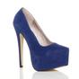 Royal Blue AJVANI Royal Blue High Heel Platform Court Shoes, Image 1 of 5
