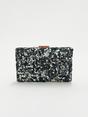 Black Embellished Clutch Bag in Black Speckle, Image 2 of 6