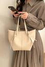 Beige Structured Handbag With Shoulder Strap, Image 1 of 5