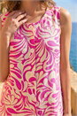 PINK Petite Leaf Print Buttoned A-Line Dress, Image 4 of 4