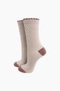 Beige Sock Talk Beige Polka Dots Combed Cotton Glitter Socks, Image 1 of 4