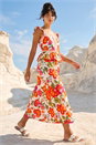 ORANGE Dusk Floral Print A-Line Midi Skirt, Image 5 of 5