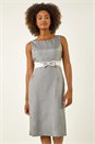 Silver Bow Front Shift Dress, Image 2 of 5