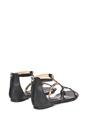 Black XY LONDON Black 'Julia' T-Bar Gladiator Sandals With Studded Details, Image 4 of 6