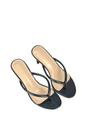 Black XY LONDON Black 'Celina' Stiletto High Heel Mules With Thong Strap, Image 6 of 6