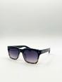 Black Square Sunglasses in Black Leopard, Image 2 of 8