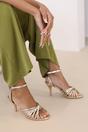 Gold Where's That From Gold 'Cyprus' Multi Cross Over Strap Mid Heels, Image 1 of 4