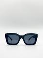 Black SVNX Black Plastic Oversized Frame Square Sunglasses, Image 1 of 4