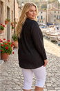 Black Curve Sequin Jacquard Blouse, Image 3 of 4