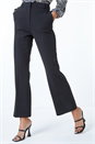 Black Long Bootcut Stretch Trousers, Image 1 of 5