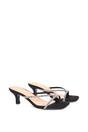Black XY LONDON Black 'Megan' Toe Post Heeled Mules With Crystal Details, Image 3 of 6