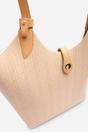 Beige Akira Raffia Shoulder Bag with Contrast Front Pocket, Image 4 of 7