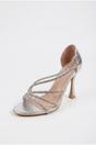 Silver iKrush Silver Thora Metallic Silver Rhinestone Strap Sandals, Image 2 of 5