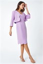 Lilac Cropped Scallop Edge Smart Jacket, Image 1 of 6