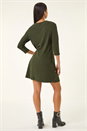 KHAKI Petite Buttoned Stretch Dress, Image 3 of 5