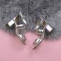 Silver AJVANI Silver Mid Block Heel Crossed Straps Sandals, Image 4 of 6