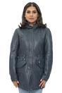Navy Leather Hooded Parka Jacket-Bucharest, Image 1 of 6