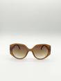 Brown Round Circle Sunglasses in Brown, Image 2 of 6