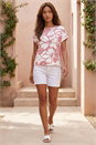 Pink Floral Print Jersey Back Top, Image 2 of 4