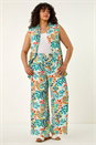Blue Curve Abstract Print Trousers, Image 2 of 5