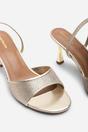 Gold Harmony Open Toe Mid Heel Sandal with Sling back, Image 5 of 6