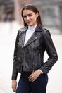 Black Ashwood Leather Black 'Brooklyn' Short Leather Biker Jacket, Image 1 of 5