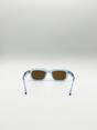 Blue Chunky Retro Square Sunglasses, Image 6 of 6
