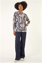 PINK Abstract Print Banded Hem Stretch Top, Image 2 of 5