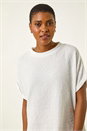 Ivory Textured Crepe Boxy Shirt, Image 4 of 5