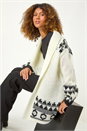 Ivory Patterned Knit Cardigan, Image 1 of 5