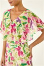 Multi  Petite Floral Print Cape Midi Dress, Image 5 of 5