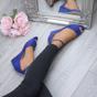 Royal Blue AJVANI Royal Blue Mid Wedge Heel Ankle Strap Sandals, Image 5 of 6