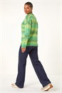 Green Spacedye Stripe Crew Neck Jumper, Image 4 of 5