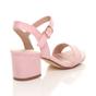 Light Pink AJVANI Light Pink Mid Block Heel Strappy Sandals, Image 4 of 5