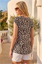 Natural  Pleated Animal Print Shell Top, Image 2 of 4