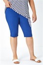 Midnight Blue Curve Knee Length Elastic Waist  Shorts, Image 4 of 5