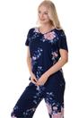 Navy Camille Lingerie Navy Lightweight Floral Print Pyjama Set, Image 2 of 5