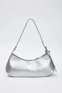 Silver Baguette Shoulder Bag With Belt-Buckle Hardware, Image 3 of 3