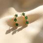 Green Tiny Emerald May Birthstone Climber Stud Earrings, Image 1 of 4