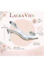 Silver Women’s Crystal Heel Sandals - Mira 01, Image 3 of 7
