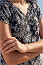 Black Textured Print V-Neck Vest Top, Image 4 of 4