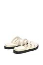 White XY LONDON White 'Aurelia' Flat Slider Sandals With Comfortable Footbed, Image 4 of 6