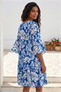 Blue Shadow Floral Lace Smock Dress, Image 3 of 4