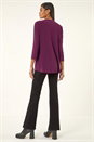 Plum Pintuck Jersey Stretch Top, Image 3 of 5