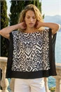 Black Mono Printed Tunic Top, Image 3 of 3