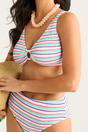 Multi Gini London Multi Textured Multi Color Stripe Bikini Bottom, Image 3 of 4