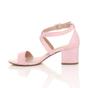 Light Pink AJVANI Light Pink Mid Block Heel Crossed Straps Sandals, Image 3 of 6