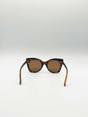 Brown Oversized Round Cat-Eye Sunglasses, Image 6 of 6