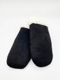 Black Faux Suede Mittens With Borg Lining, Image 3 of 3